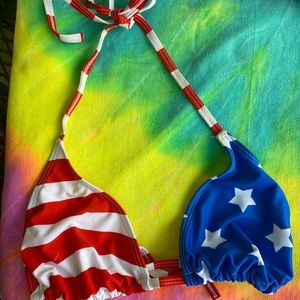 American Flag Bikini Top
